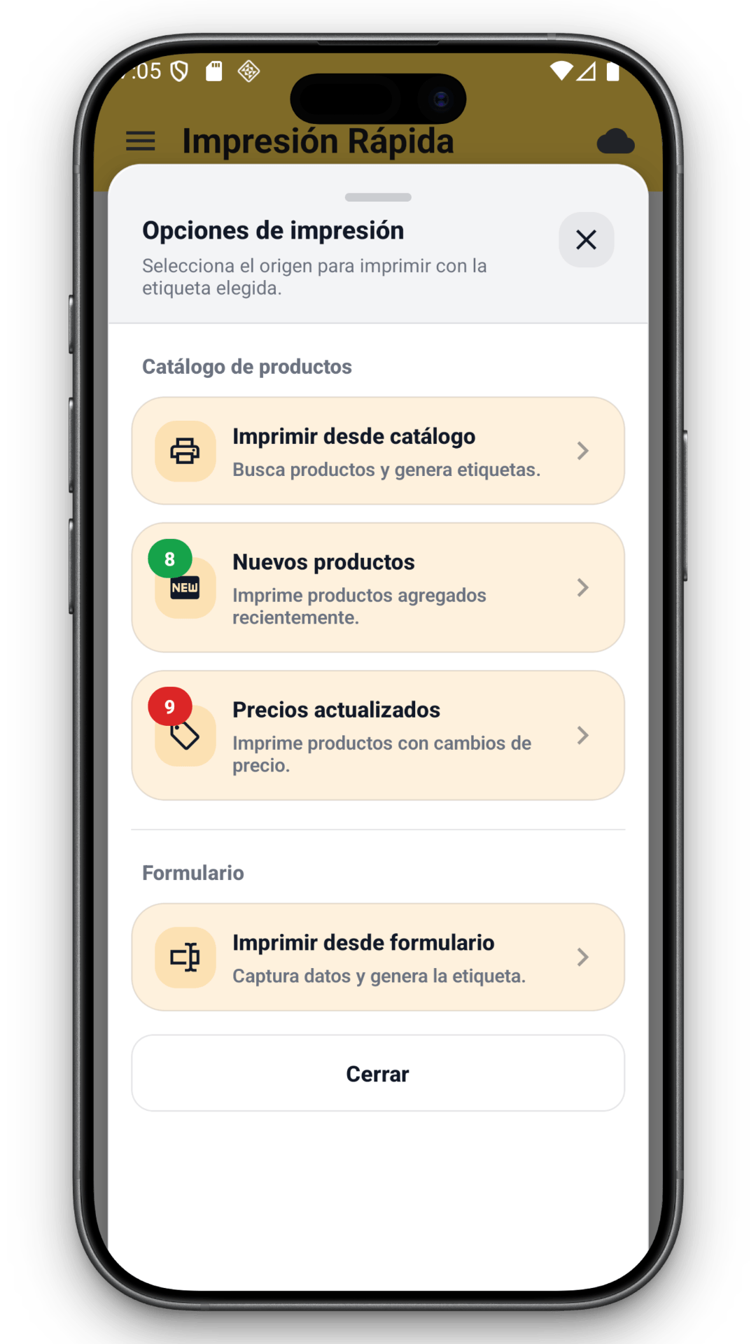 App en smartphone - pantalla 2