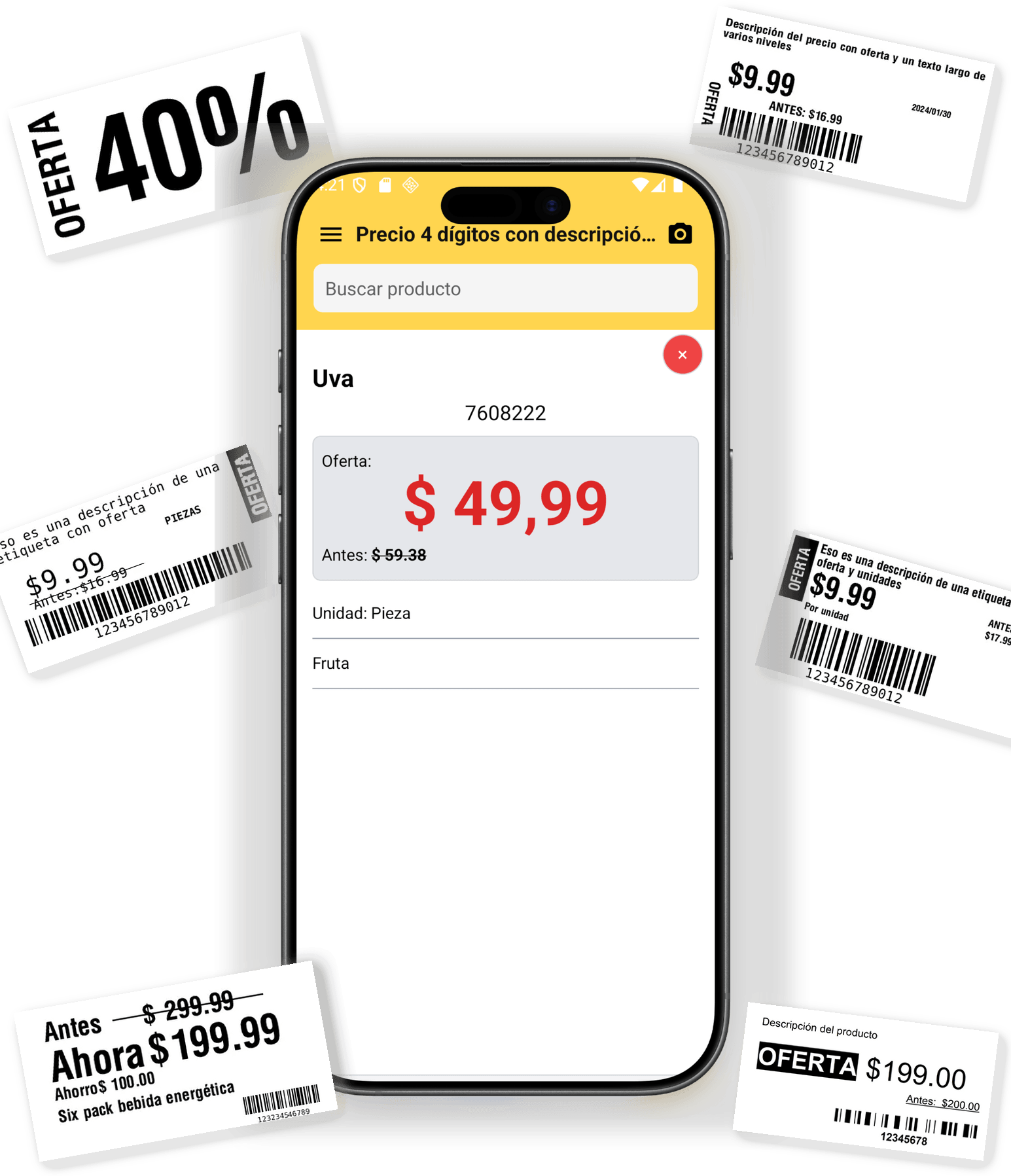 Mockup de ofertas Codaly